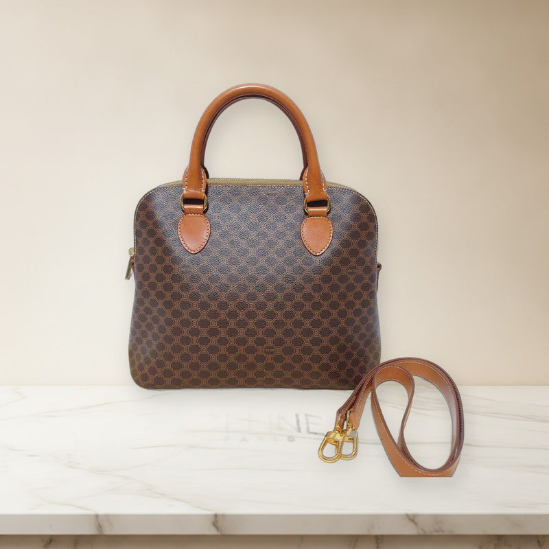 Celine Macadam 2-way Handbag Shoulder Bag Pvc Leather