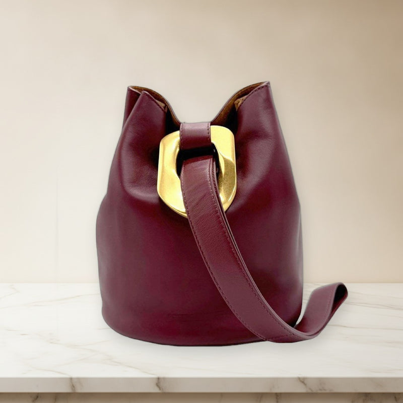 Bottega Veneta Drop Shoulder Bag Leather Bordeaux Burgundy