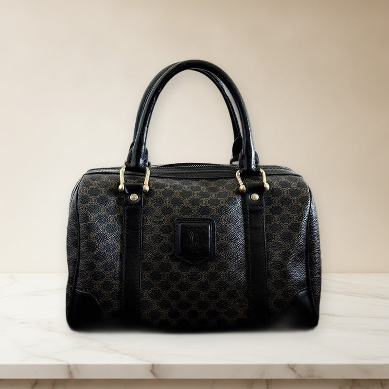 Celine Macadam Mini Boston Handbag Black