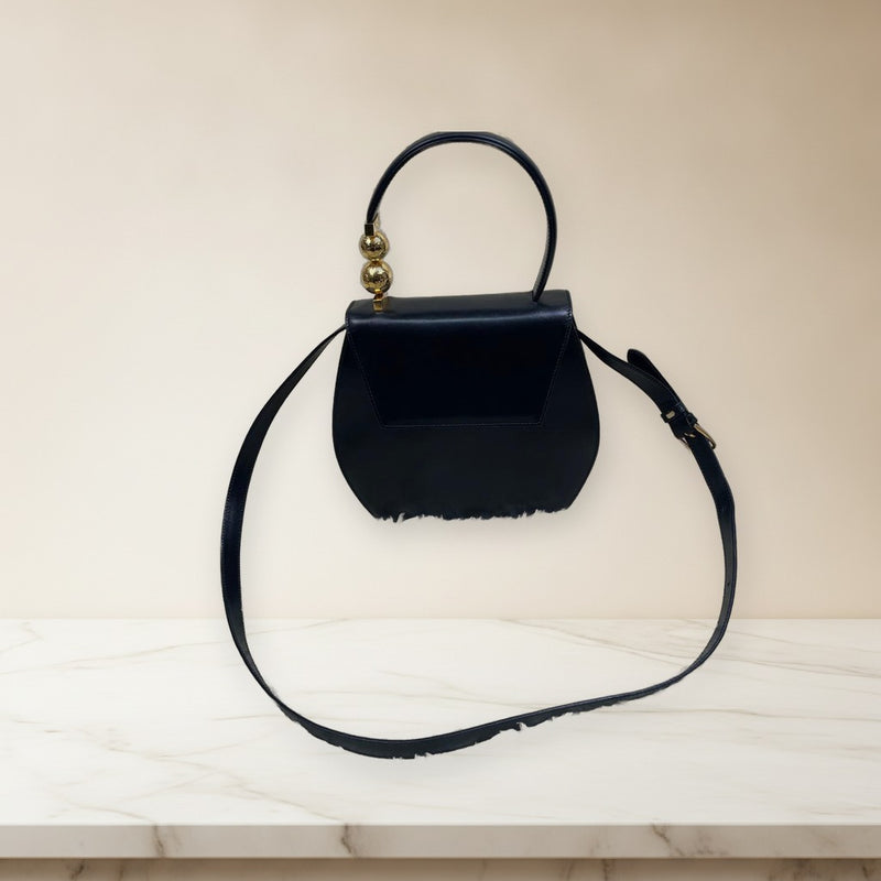 Celine Star Ball 2 Way Handbag Shoulder Bag Leather Gold Hardware