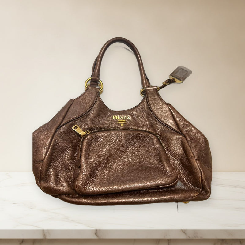 Prada Handbag Shoulder Bag Black Leather