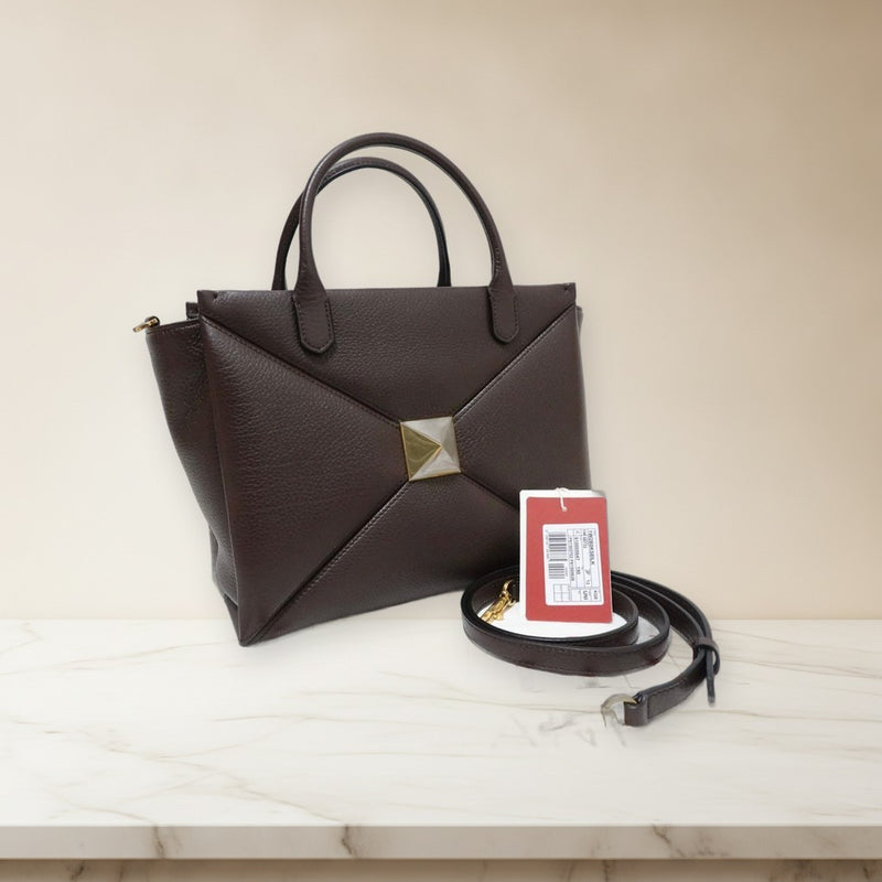 Valentino Garavani One Stud 1W2B0K58ILK Tote Handbag Calfskin Dark Brown