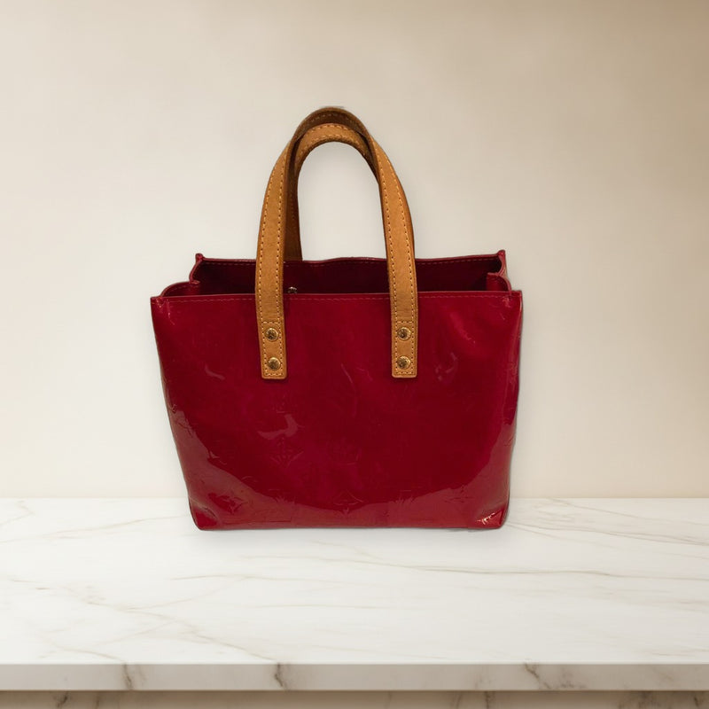 Louis Vuitton Monogram Vernis Reade Pm MI1006 Handbag Rouge Red Enamel