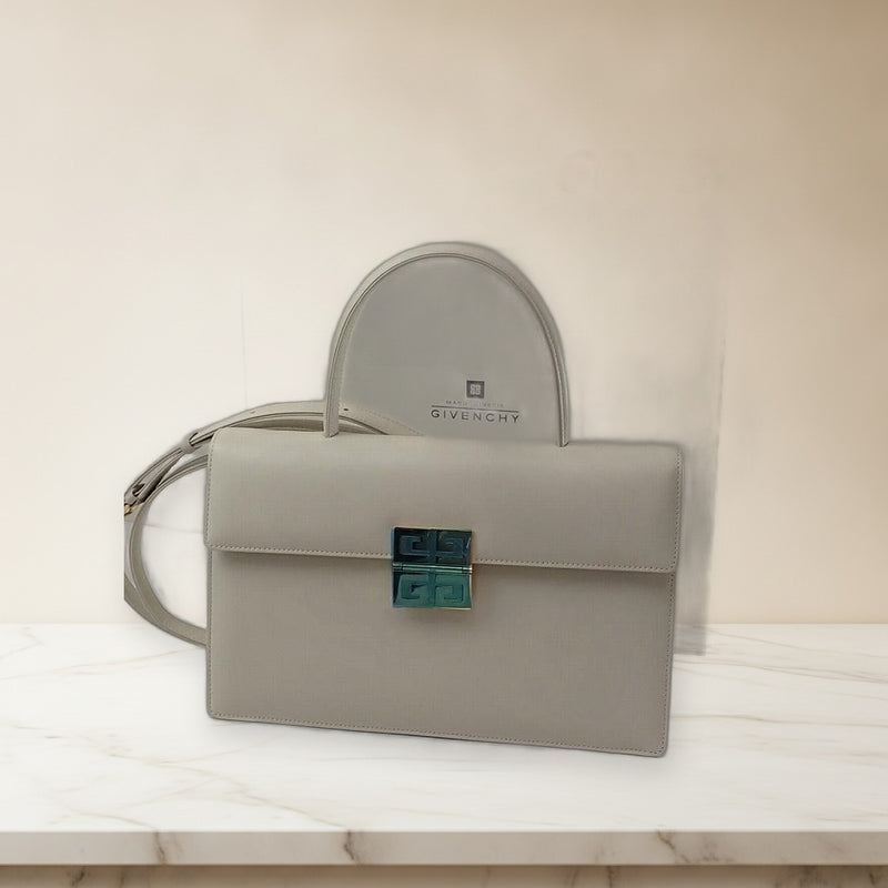 Givenchy RU-6068 2way Handbag Shoulder Bag Calf Leather