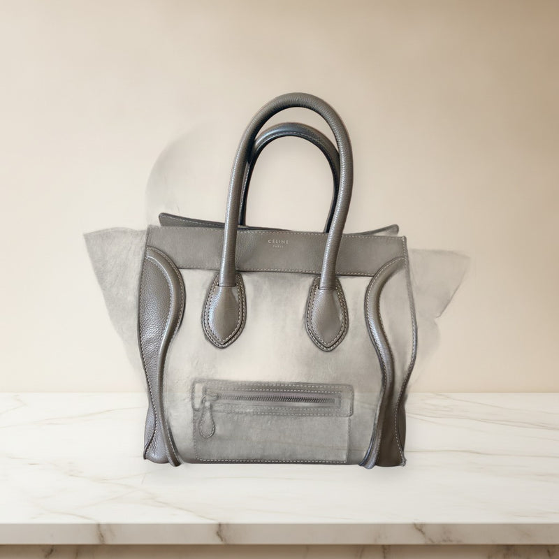 Celine Luggage Mini Handbag Tote Bag Leather