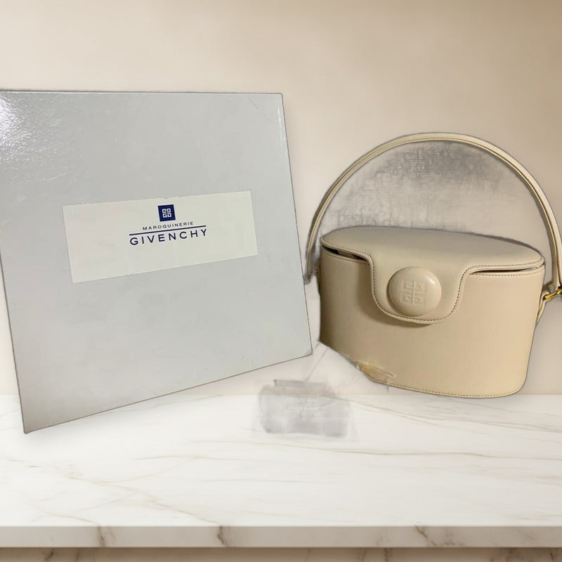 Givenchy Handbag Tote Bag Leather Cream Gold Hardware