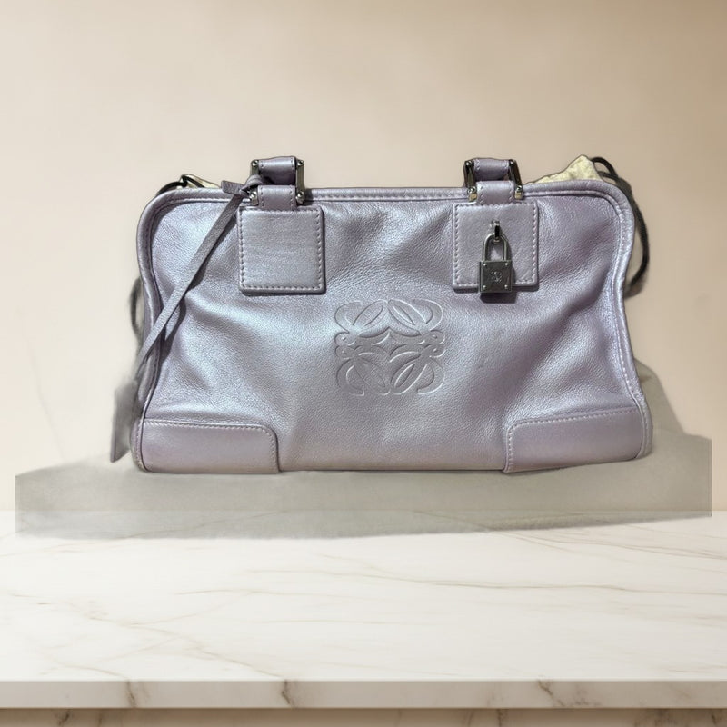 Loewe Amazona Handbag Lambskin Champagne Leather