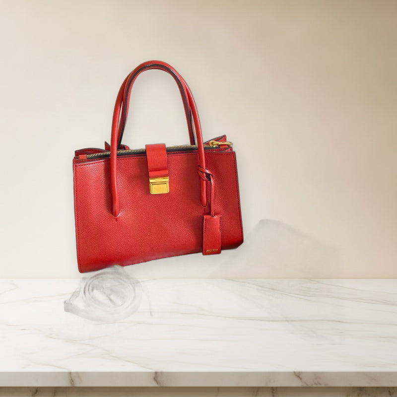 Miu Miu Handbag Shoulder Bag Red Leather