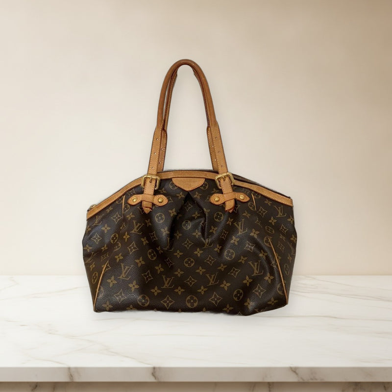 Louis Vuitton Monogram Tivoli Gm M40144 Handbag Canvas Brown Leather SD2079