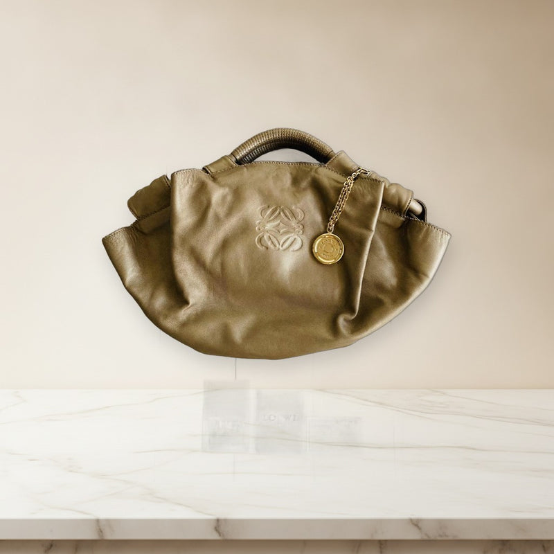 Loewe Aire 315.82.B52 Handbag Lambskin Gold Tote Bag Charm