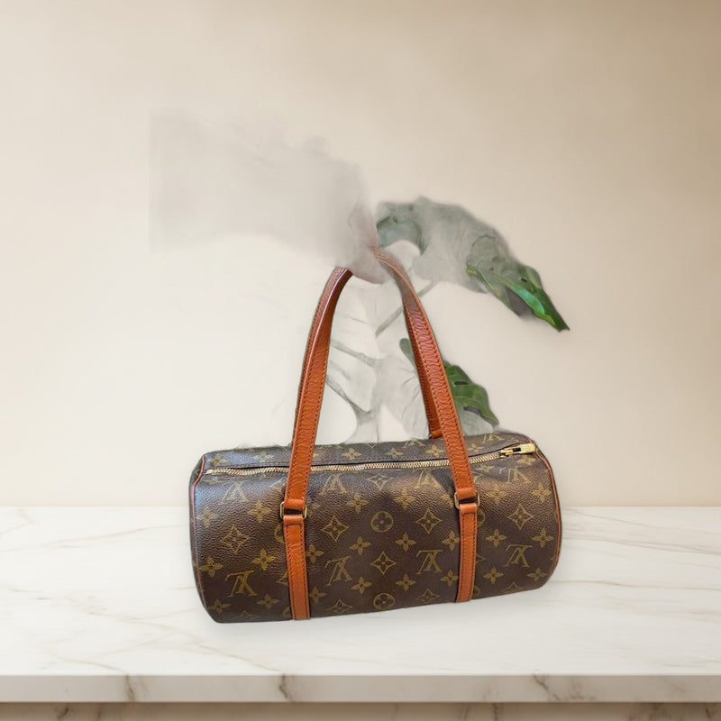 Louis Vuitton Monogram Papillon 30 Handbag Canvas Brown