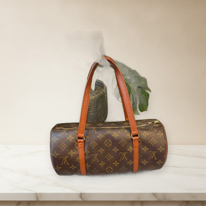 Louis Vuitton Papillon 30 Monogram Shoulder Bag Brown