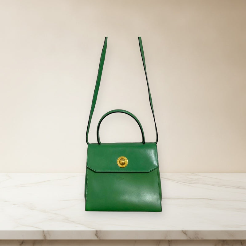 Celine Star Ball Handbag Shoulder Bag Green Leather