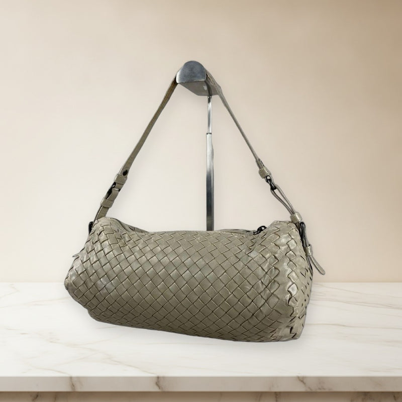 Bottega Veneta Intrecciato Handbag Leather Light Brown-gray