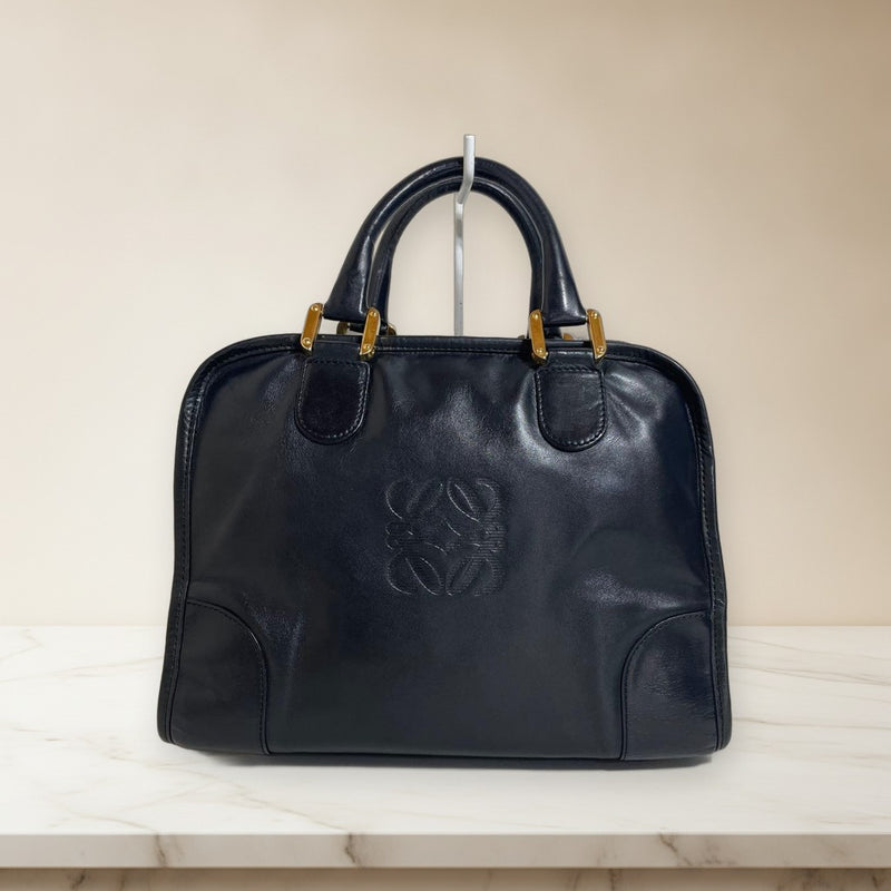 Loewe Amazona Handbag Black Anagram Leather