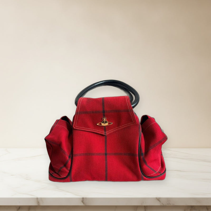 Vivienne Westwood Elite Red Plaid Handbag