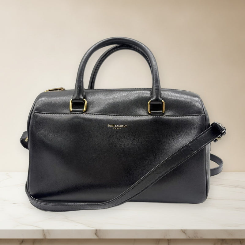 Saint Laurent Baby Duffle Classic 2WAY Handbag Crossbody Black Leather