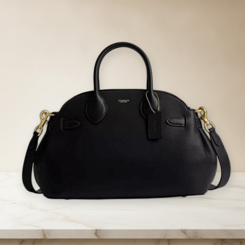 Coach Empire Carryall Shoulder Bag Handbag Black Leather
