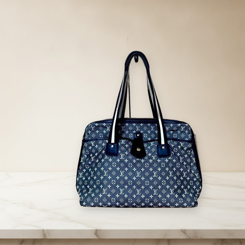 Caba Marykate Monogram Mini Noir Handbag Canvas Double Zipper