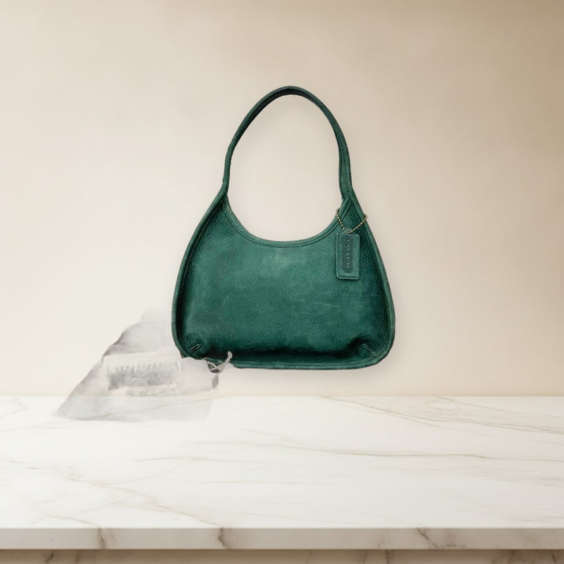 Coach Sonoma Ergo Nubuck Leather Shoulder Bag Green