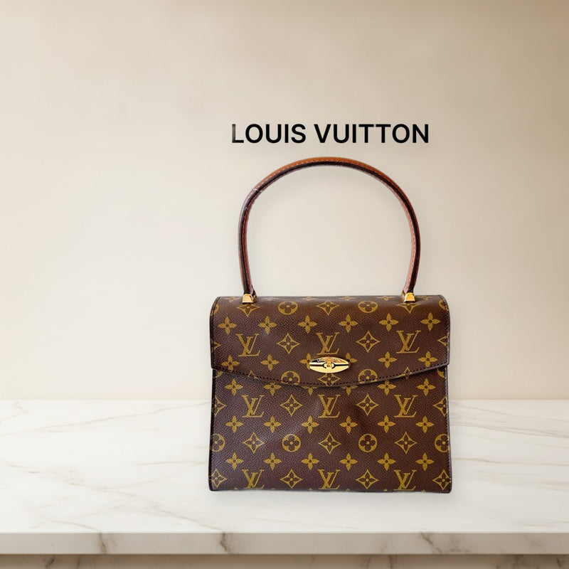 Louis Vuitton Malesherbes M51379 Handbag Monogram Canvas Pvc Leather Brown