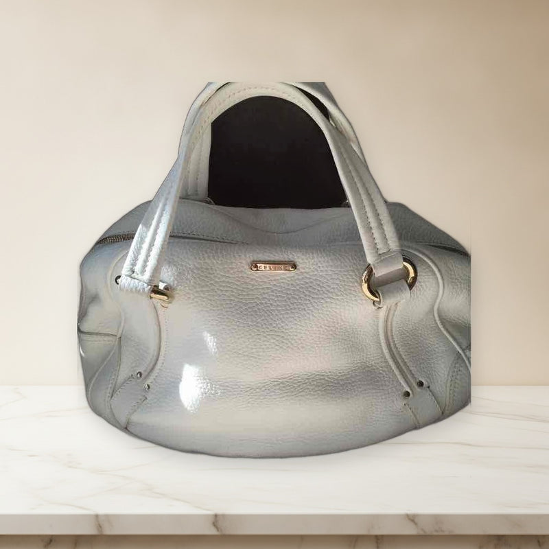 Celine Handbag Shoulder Bag Tote White Leather