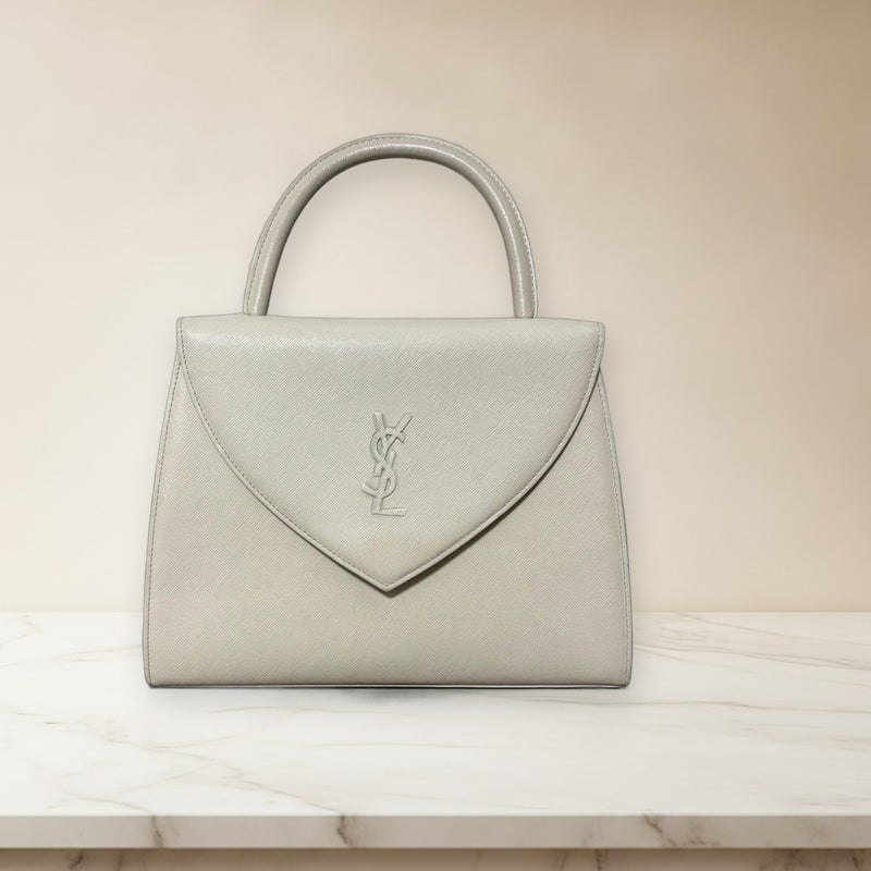 Yves Saint Laurent Handbag Leather Ivory Shoulder Bag
