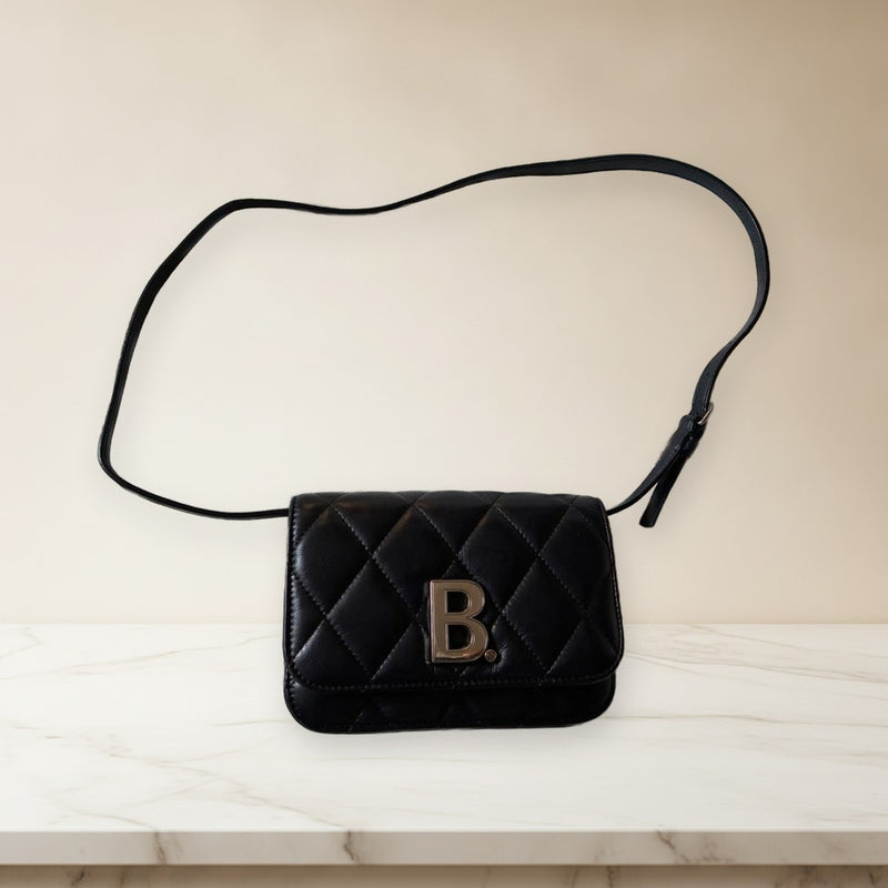 Balenciaga Waist Mini Bag Crossbody Black Leather