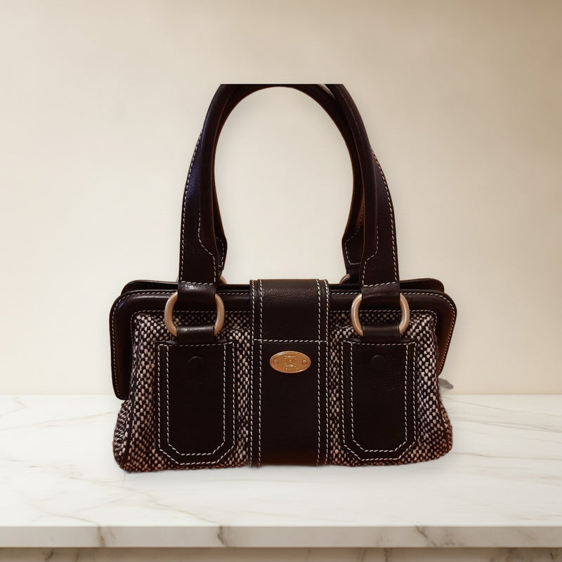 Celine Tweed Handbag Shoulder Bag