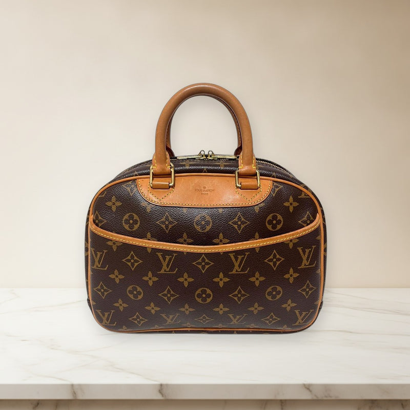 Louis Vuitton Trouville M42228 Handbag Monogram Pvc Leather Brown