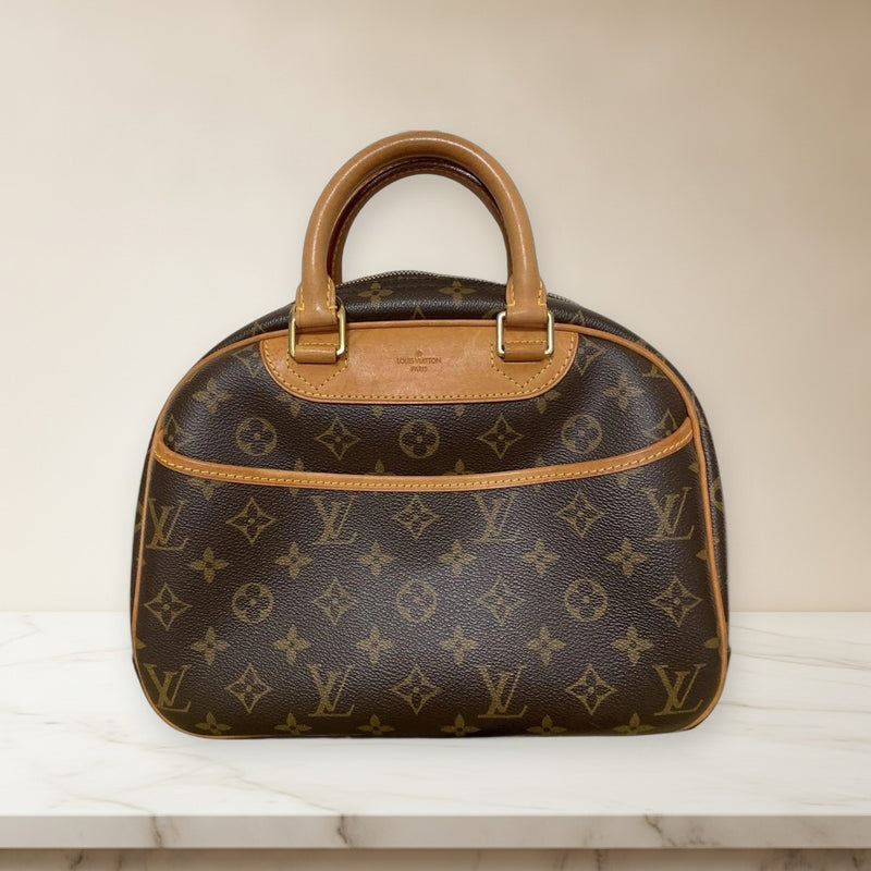 Louis Vuitton Monogram Trouville M42228 Handbag Brown Gold Hardware