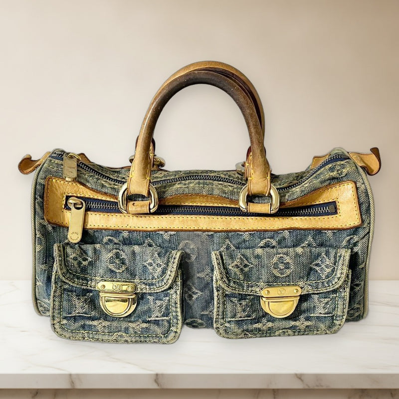 Louis Vuitton Monogram Denim Neo Speedy M95019 SP0056 Handbag Blue