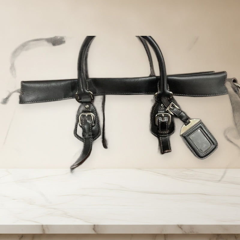 Prada Black Handbag Canvas Tote Shoulder Bag