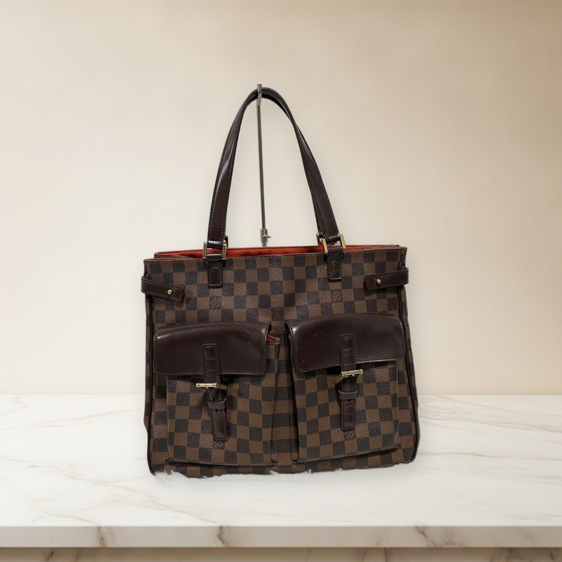 Louis Vuitton Damier Uzes N51128 Tote Bag Canvas Leather Brown