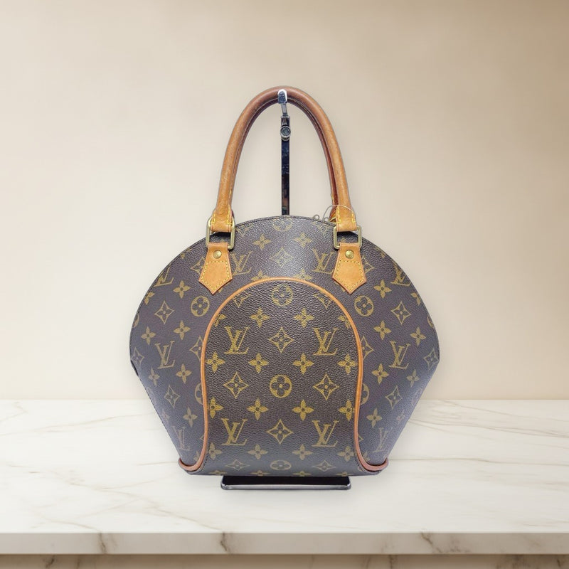 Louis Vuitton Monogram Ellipse Pm Handbag Canvas Beige Brown