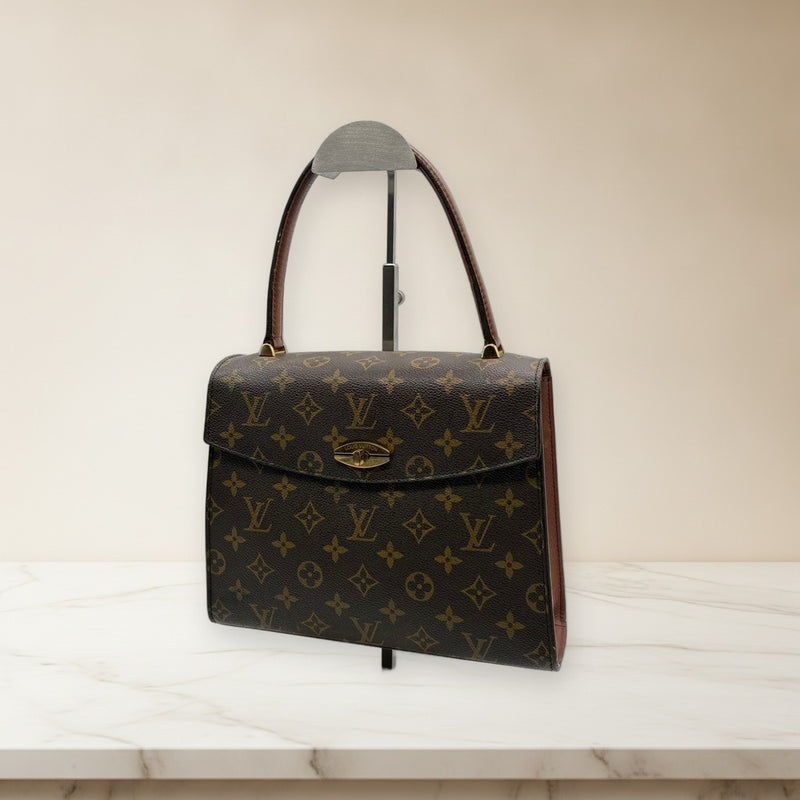 Louis Vuitton Monogram Malesherbes Handbag Canvas Leather Brown