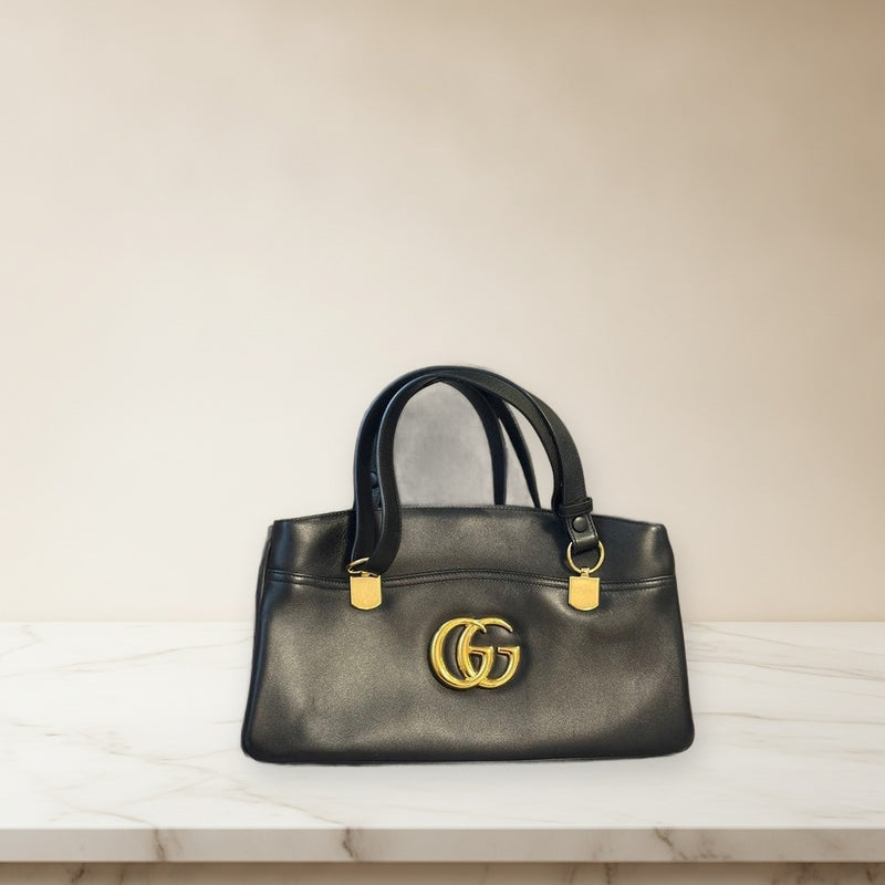 Gucci Arli Handbag Shoulder Bag Black Leather