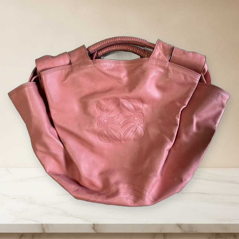 Loewe Nappa Aire Handbag Pink Leather Shoulder Bag Tote