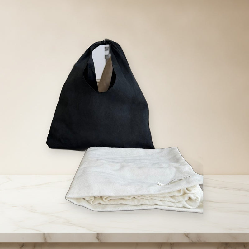 The Row Small Bindel Handbag Suede Leather Black Shoulder Bag