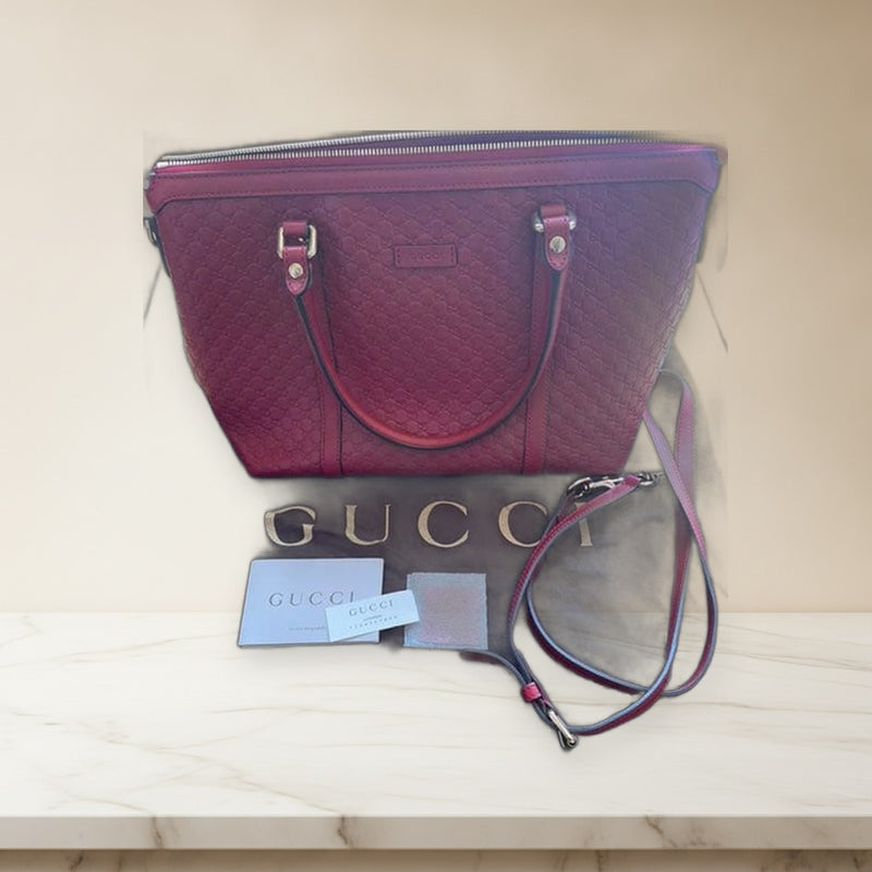 Gucci Handbag Shoulder Bag Leather Red