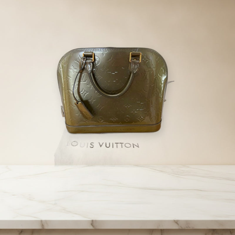 Louis Vuitton Vernis Handbag Tote Bag Vernis Gold Hardware