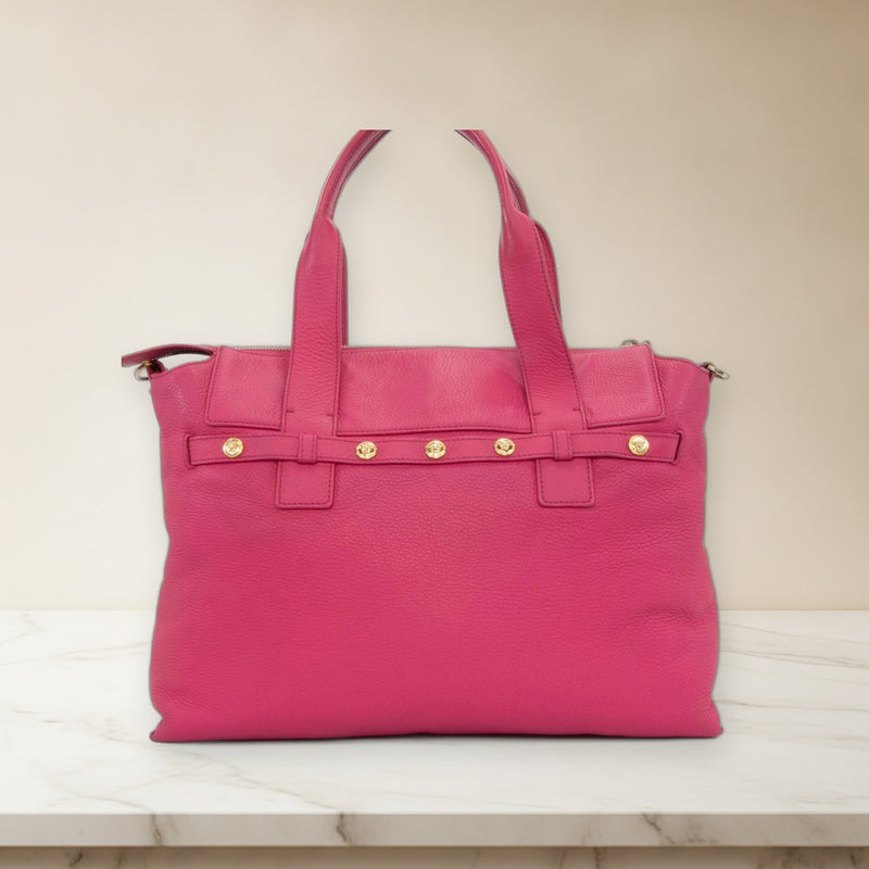 Versace Medusa 2way Shoulder Bag Calfskin Pink Gold Hardware