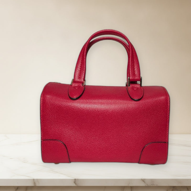 Valextra Babila Mini Handbag Leather Red Shoulder Bag