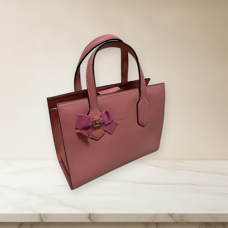 Gucci Herbarium 443089 Handbag Shoulder Bag Crossbody Pink Leather