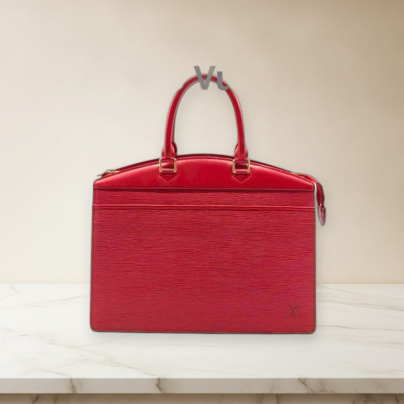 Louis Vuitton Epi Riviera Handbag Castilian Red Leather Tote Bag