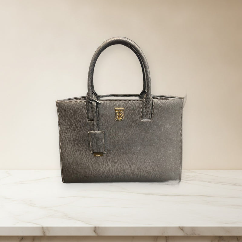 Burberry Tb Francis 2WAY Hand Shoulder Bag Leather Black Gold Hardware
