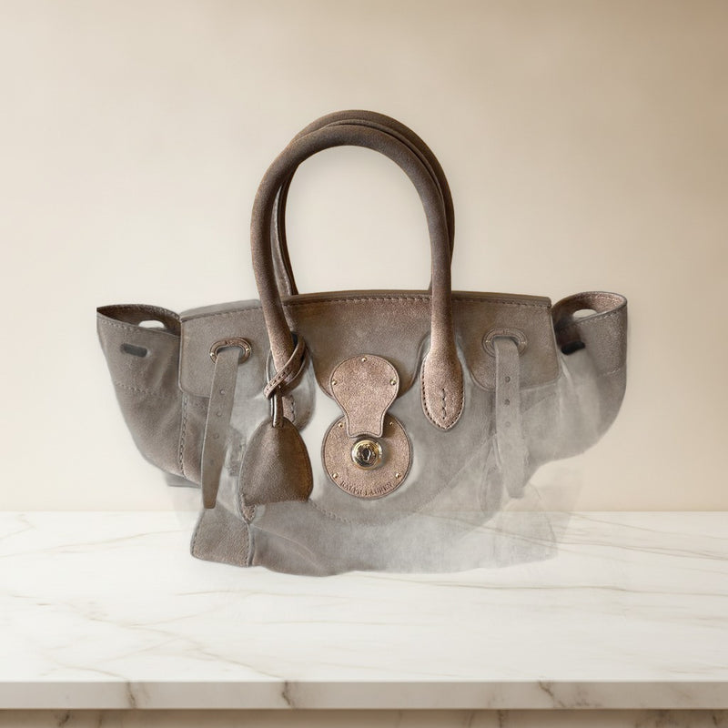 Ralph Lauren Ricky Handbag Suede Beige