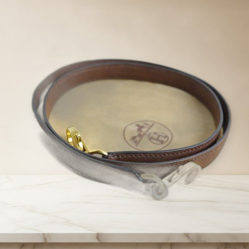 Hermes Kelly Bolide Shoulder Strap Courchevel Leather Havana Dark Brown