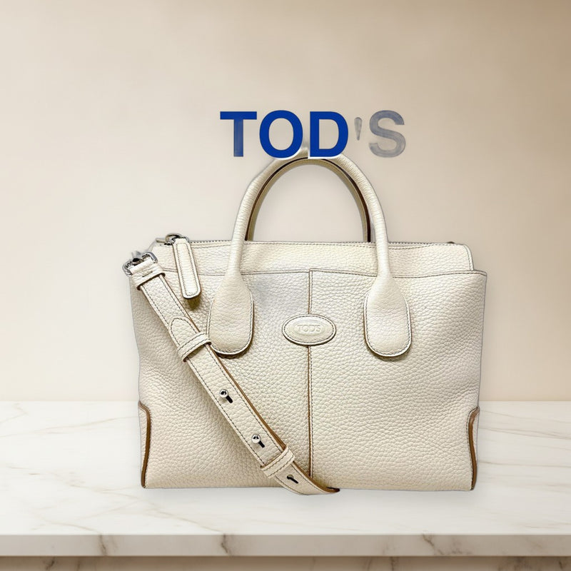 Tods Di Small XBWDBSA0200WSSG60 Handbag Leather Ivory Silver Hardware