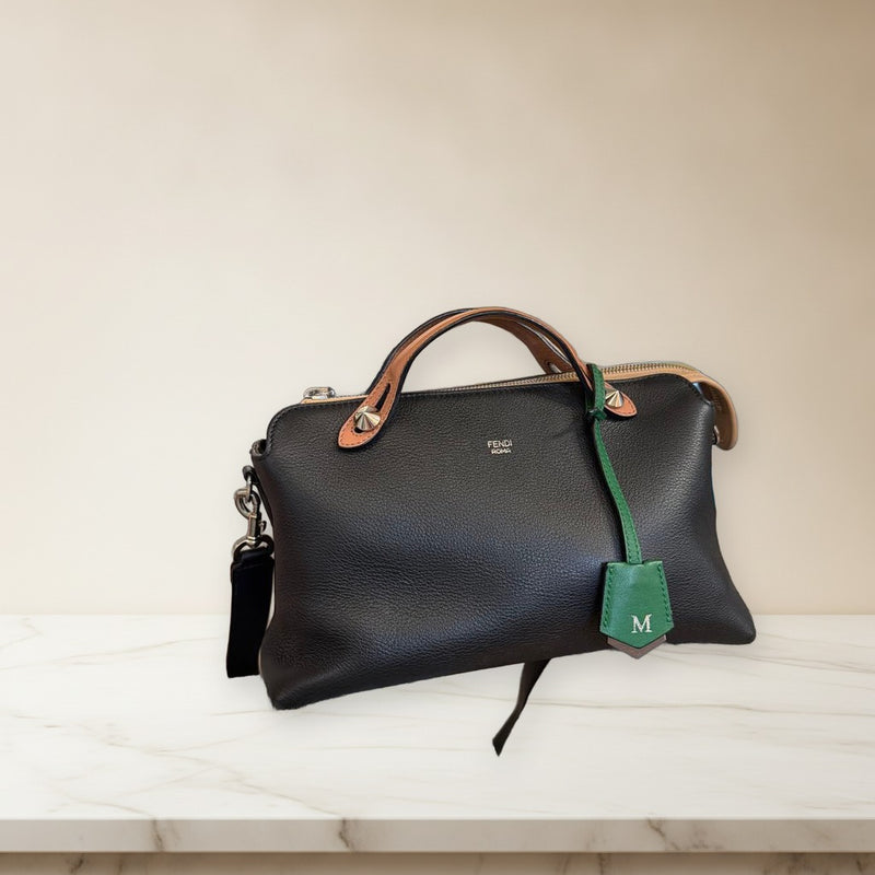 Fendi By The Way Handbag Shoulder Bag Black Leather